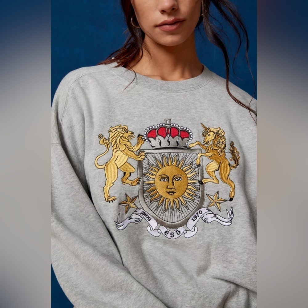 UO Hardy Crest Pullover Sweatshirt Size S-P - Picture 2 of 8